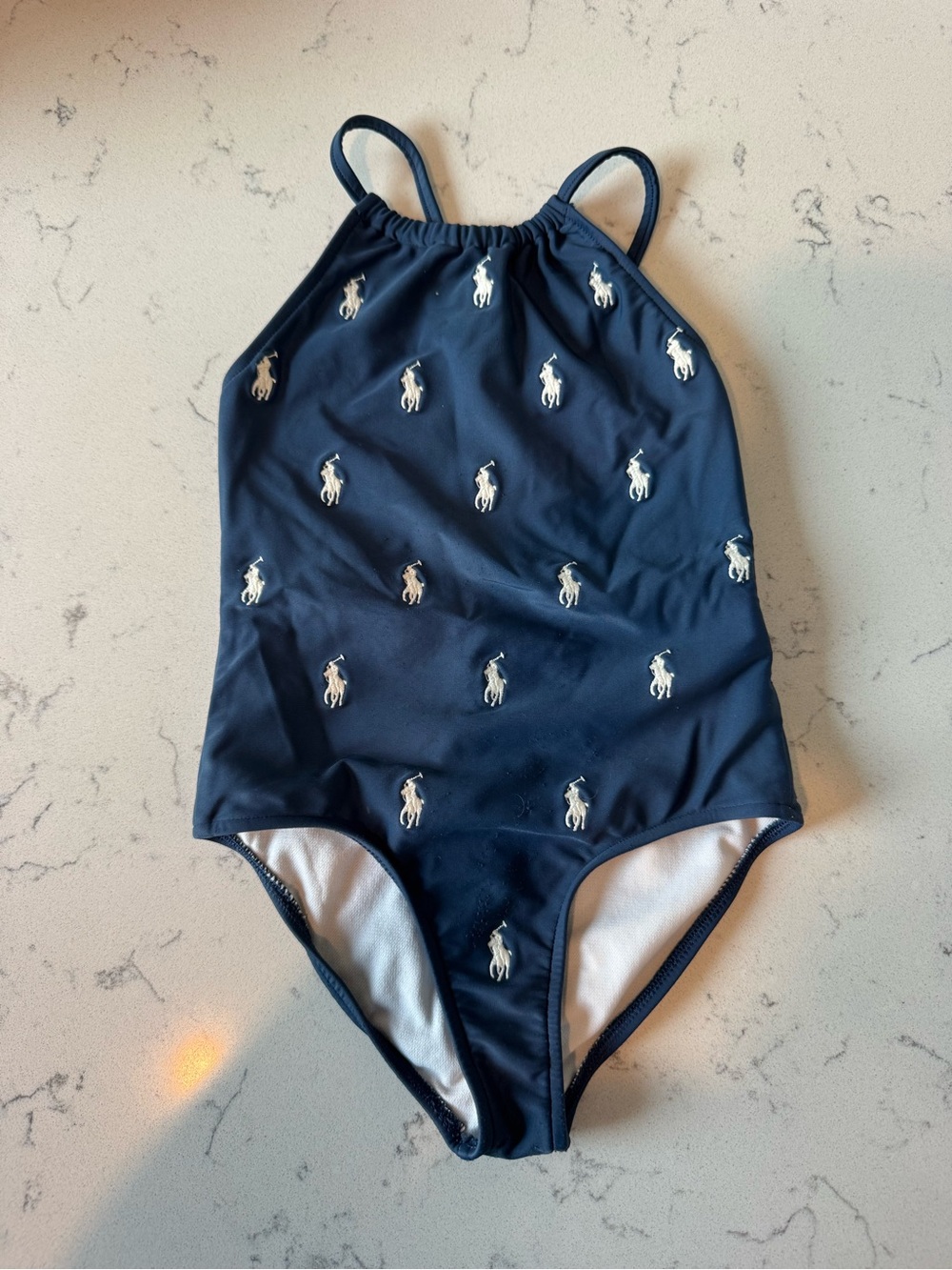 Polo by Ralph Lauren Light Gray Face Mask with Yellow Logo